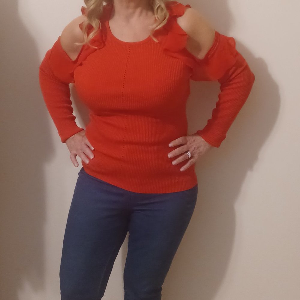 Guess Cold Shoulder Body Con Sweater